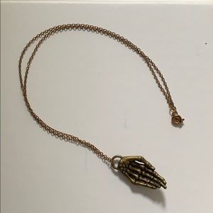 skeleton hand necklace